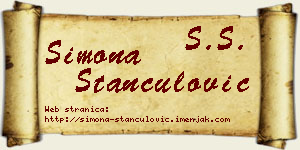 Simona Stančulović vizit kartica